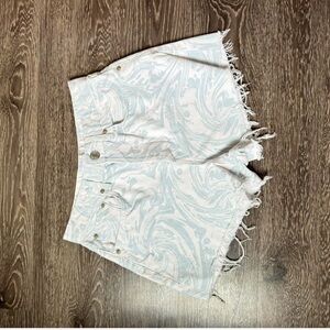 Zara super cute white and blue patterned shorts